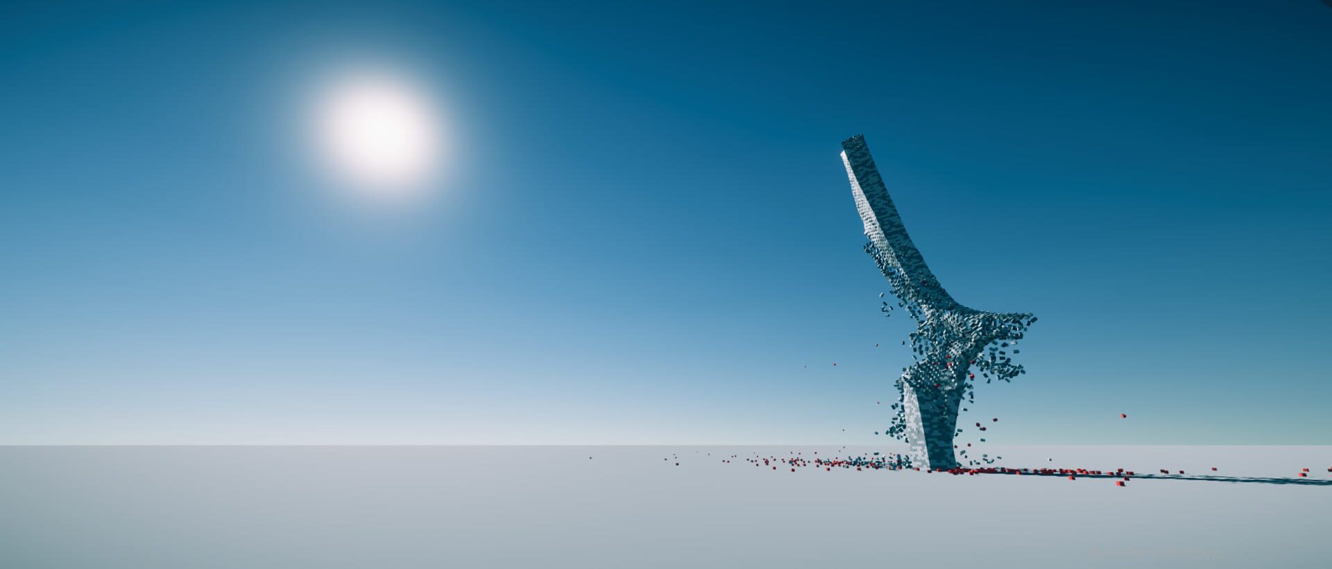 Throw Cubes into Brick Towers to Collapse Them - Screenshot
