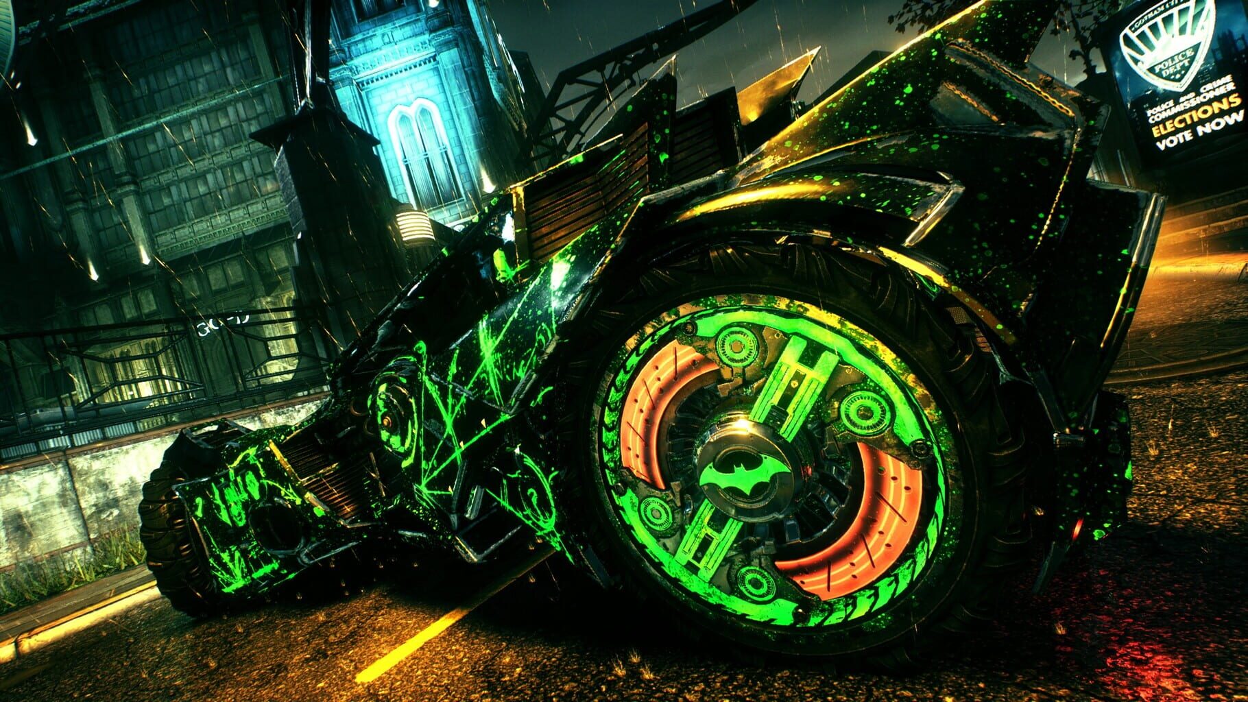 Captura de pantalla - Batman: Arkham Knight - Riddler Themed Batmobile Skin