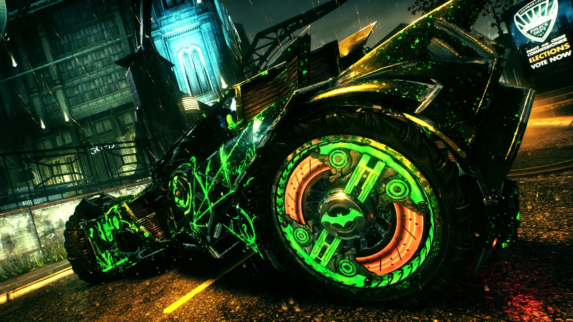 Captura de pantalla - Batman: Arkham Knight - Riddler Themed Batmobile Skin