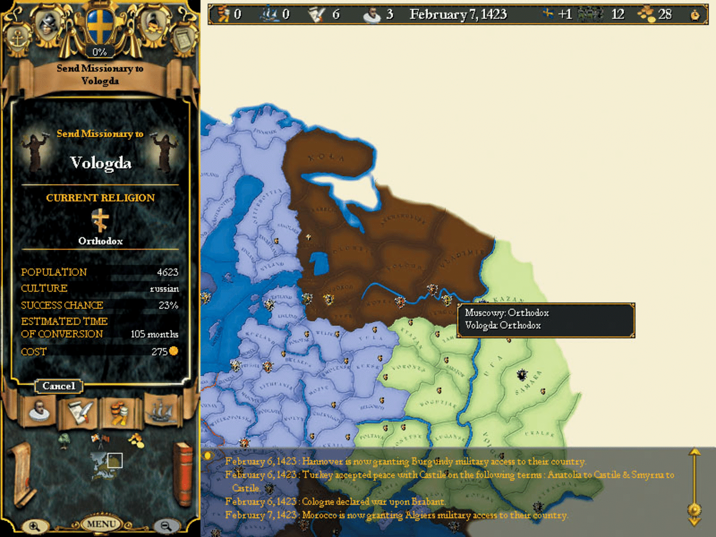 Europa Universalis II screenshot