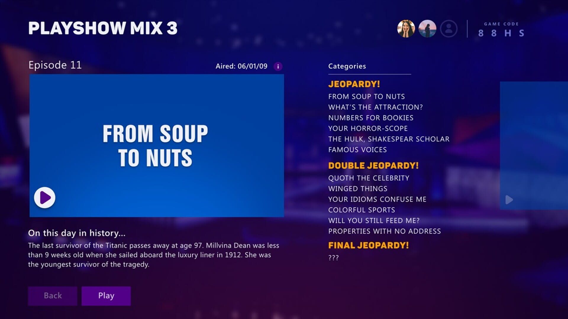 Jeopardy! PlayShow screenshot