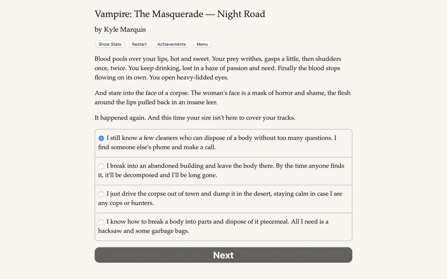 Captura de pantalla - Vampire: The Masquerade - Night Road