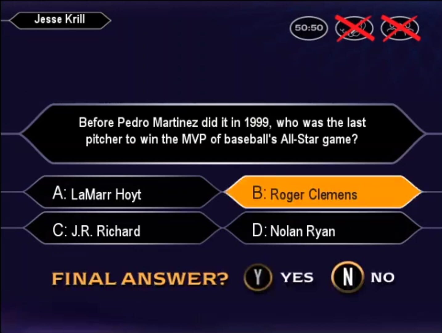 Captura de pantalla - Who Wants to Be a Millionaire: Sports Edition