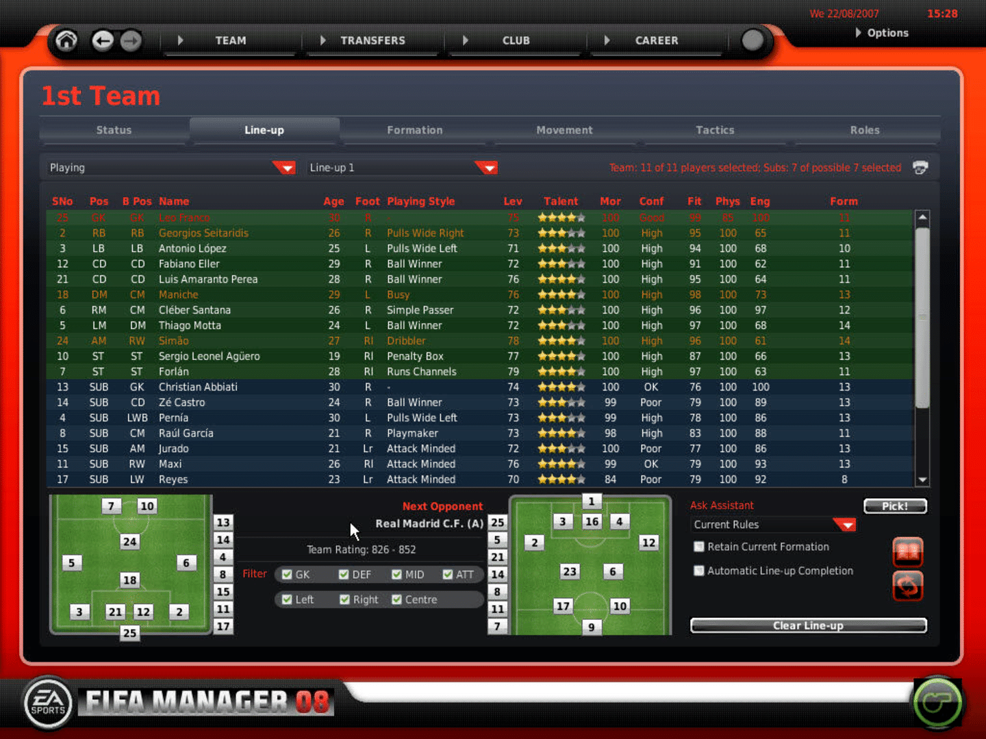 FIFA Manager 08 screenshot