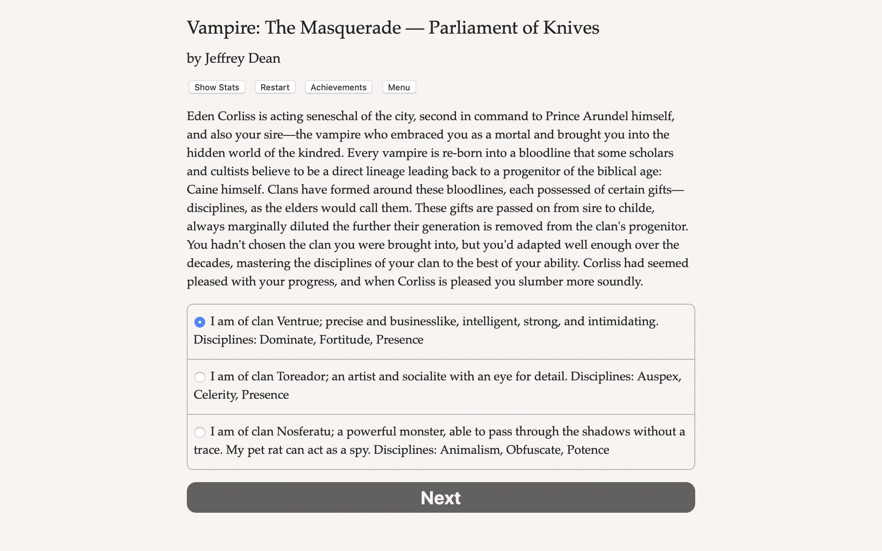 Captura de pantalla - Vampire: The Masquerade - Parliament of Knives