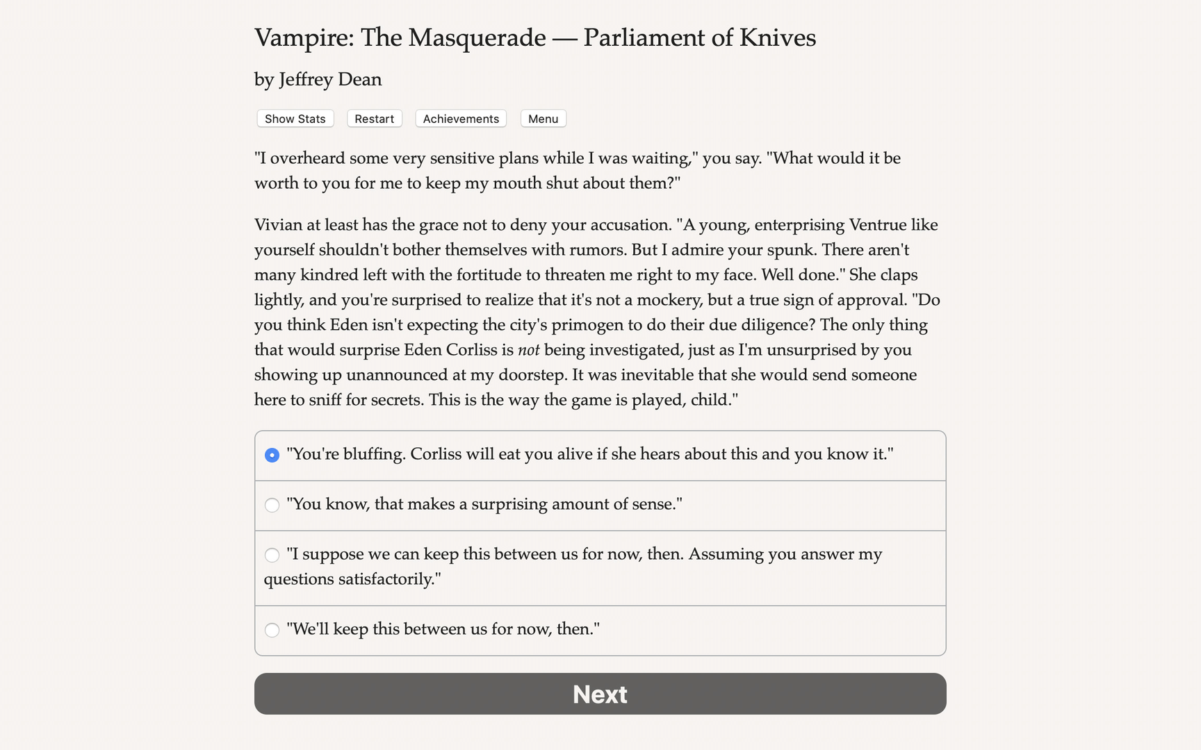 Vampire: The Masquerade - Parliament of Knives screenshot