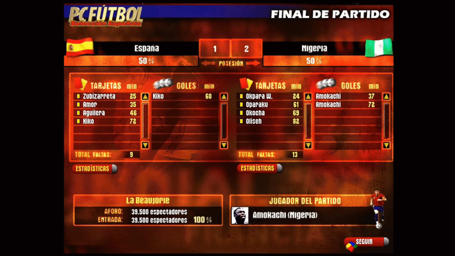 PC Fútbol Selección Española '98 screenshot