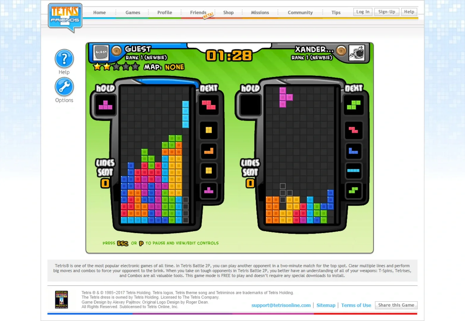 Captura de pantalla - Tetris Friends