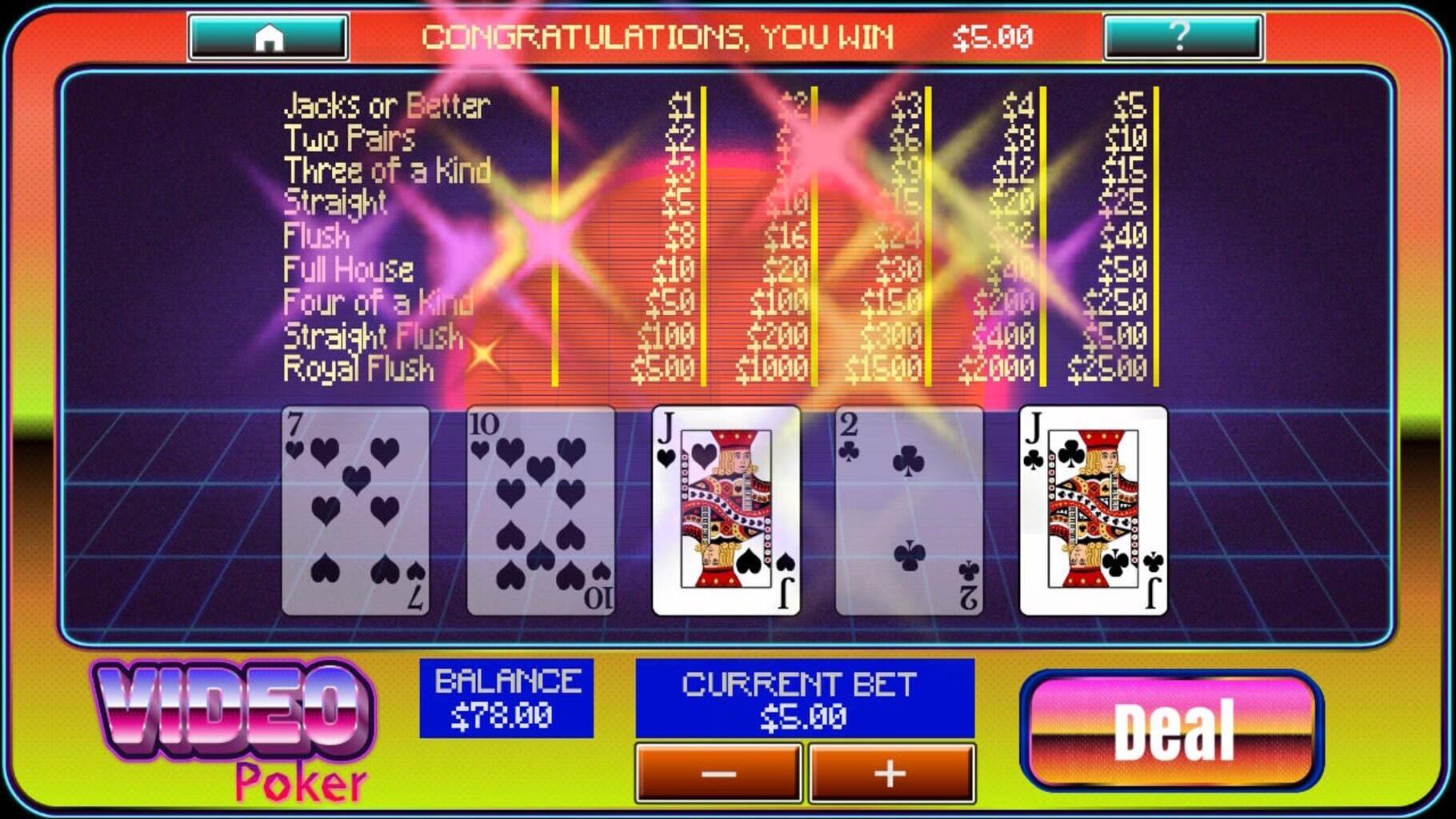 Captura de pantalla - Video Poker at Aces Casino