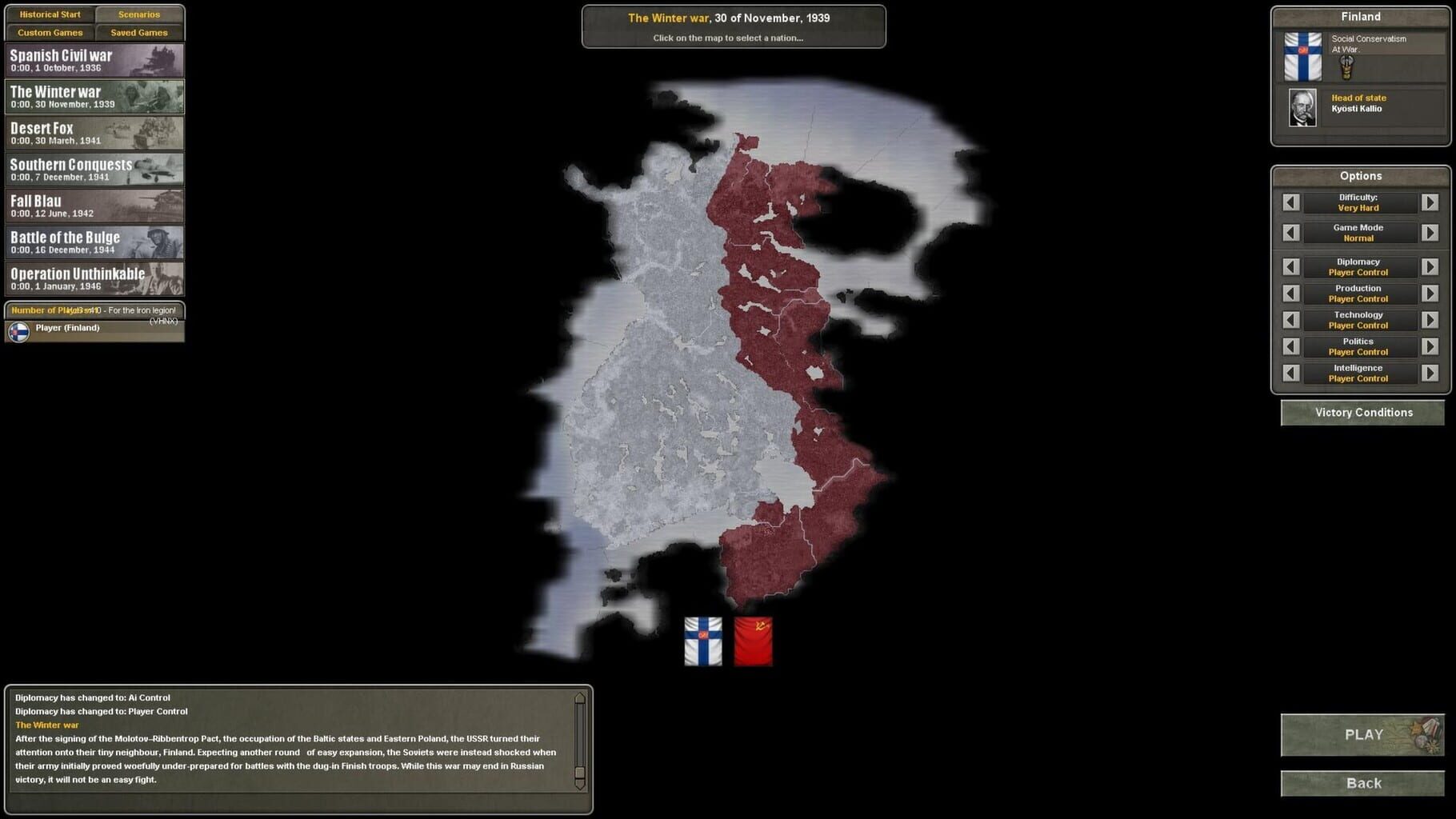 Captura de pantalla - Hearts of Iron III: Their Finest Hour