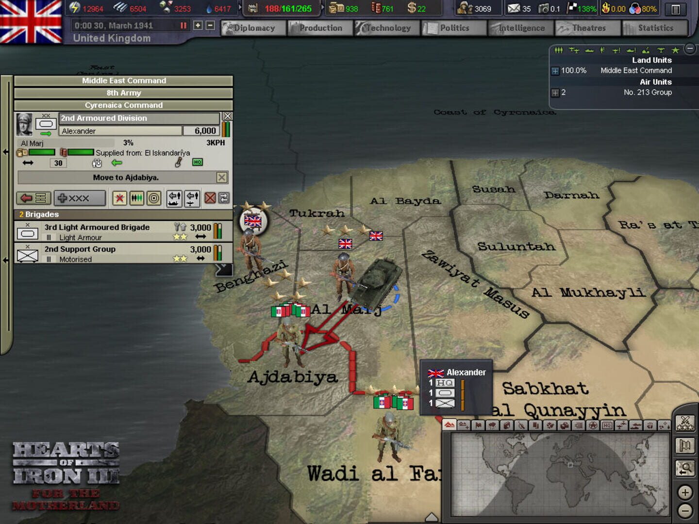 Captura de pantalla - Hearts of Iron III: For the Motherland