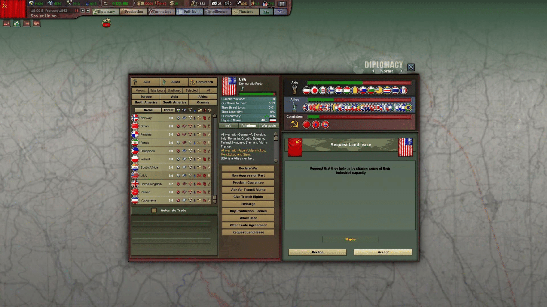 Hearts of Iron III: Their Finest Hour screenshot