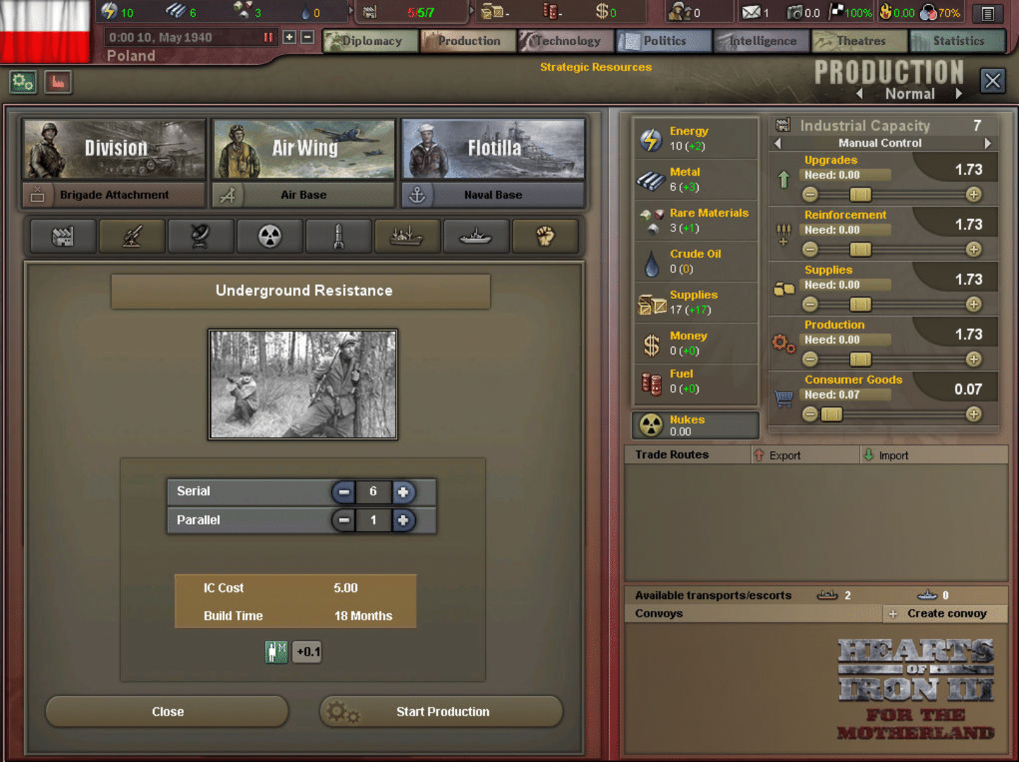 Hearts of Iron III: For the Motherland screenshot