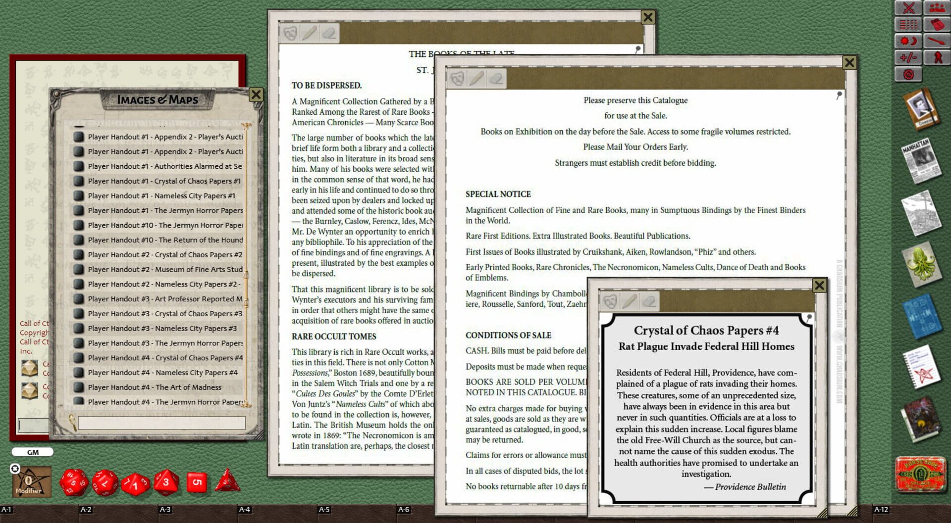 Fantasy Grounds: Call of Cthulhu - The House of R'lyeh - Screenshot
