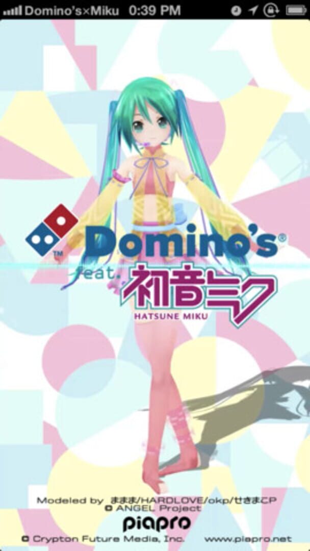 Captura de pantalla - Domino's App feat. Hatsune Miku