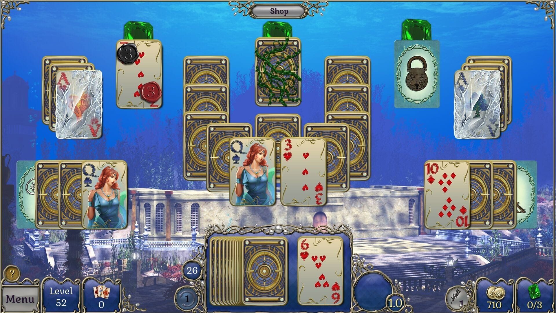 Jewel Match Atlantis Solitaire 2: Collector's Edition - Screenshot