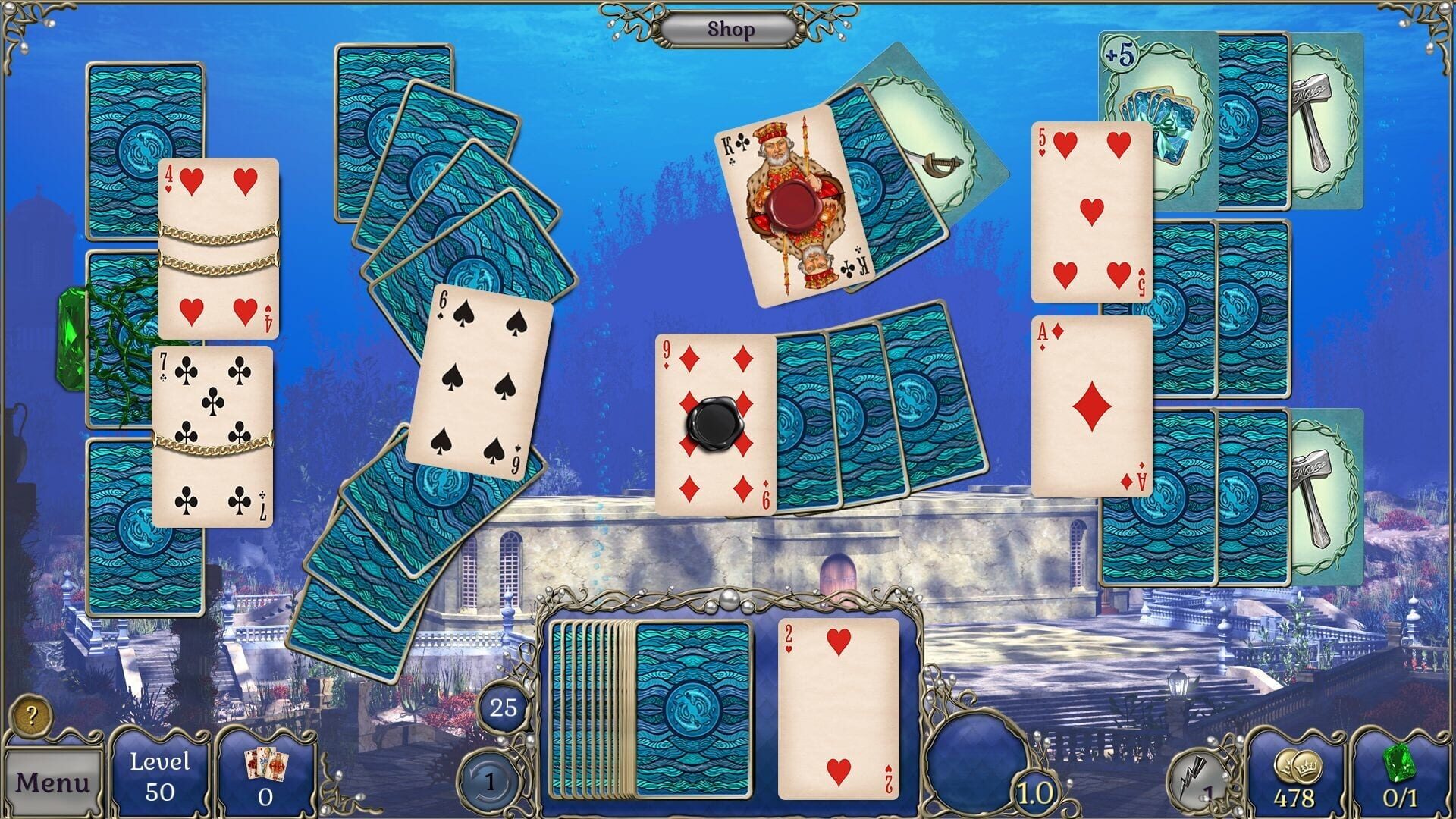 Jewel Match Atlantis Solitaire 2: Collector's Edition - Screenshot