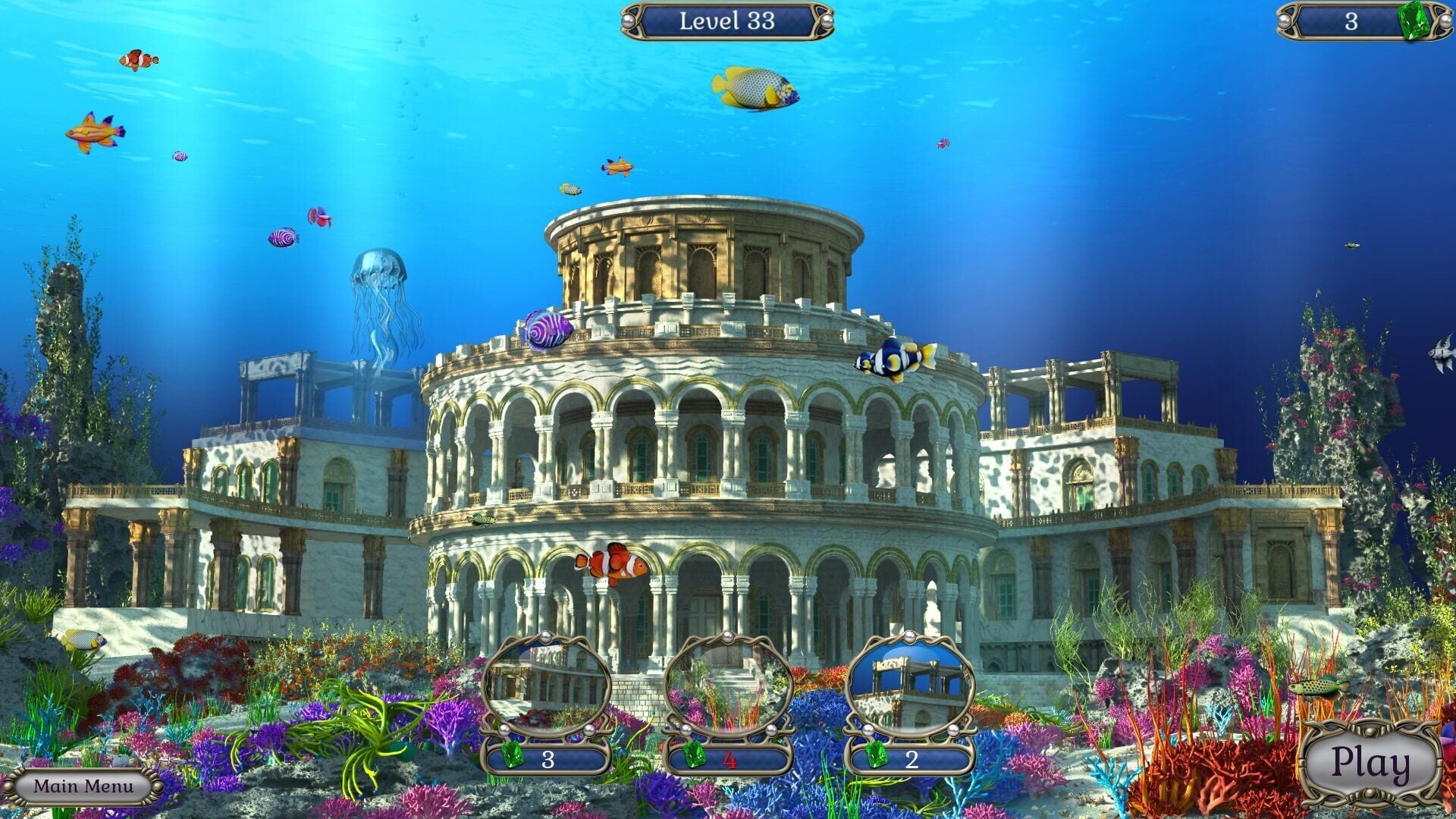 Jewel Match Atlantis Solitaire 2: Collector's Edition - Screenshot