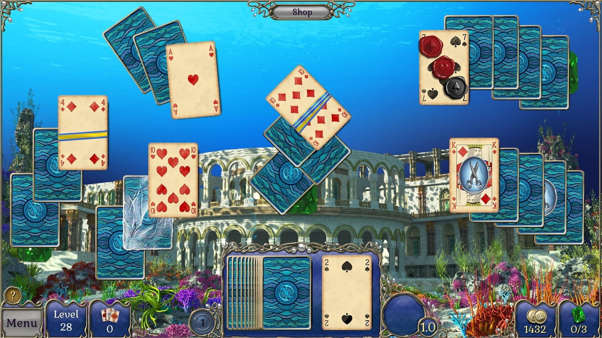 Jewel Match Atlantis Solitaire 2: Collector's Edition - Screenshot