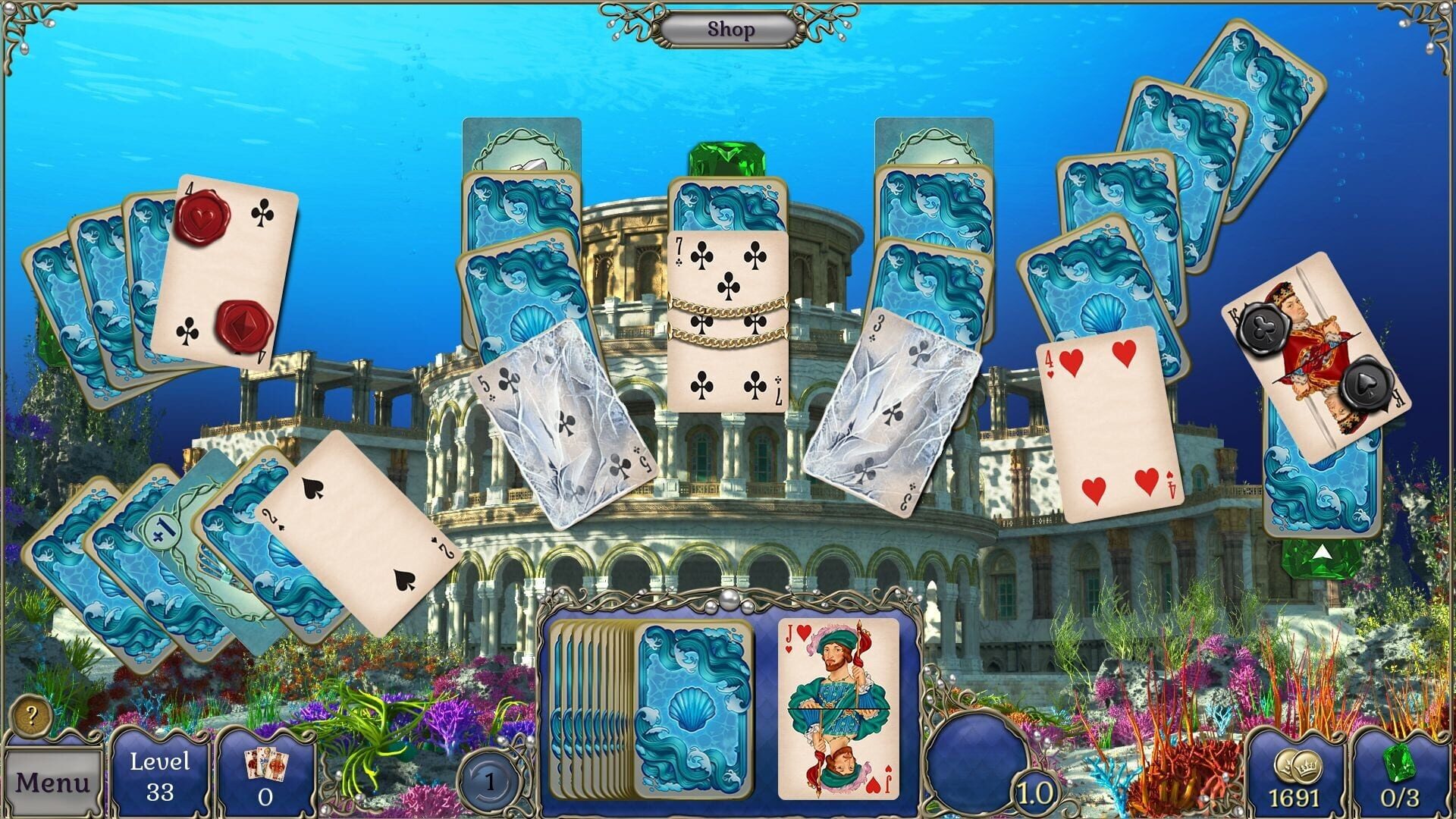 Jewel Match Atlantis Solitaire 2: Collector's Edition - Screenshot