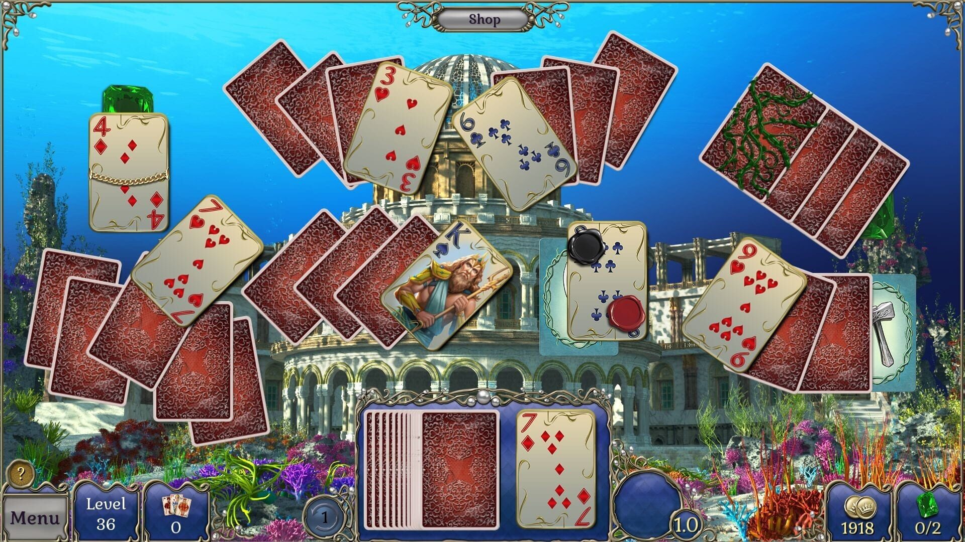 Jewel Match Atlantis Solitaire 2: Collector's Edition - Screenshot