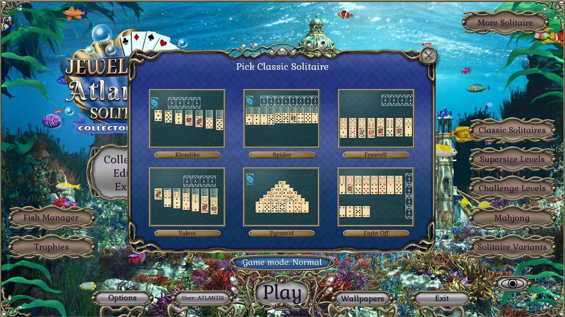 Jewel Match Atlantis Solitaire 2: Collector's Edition - Screenshot