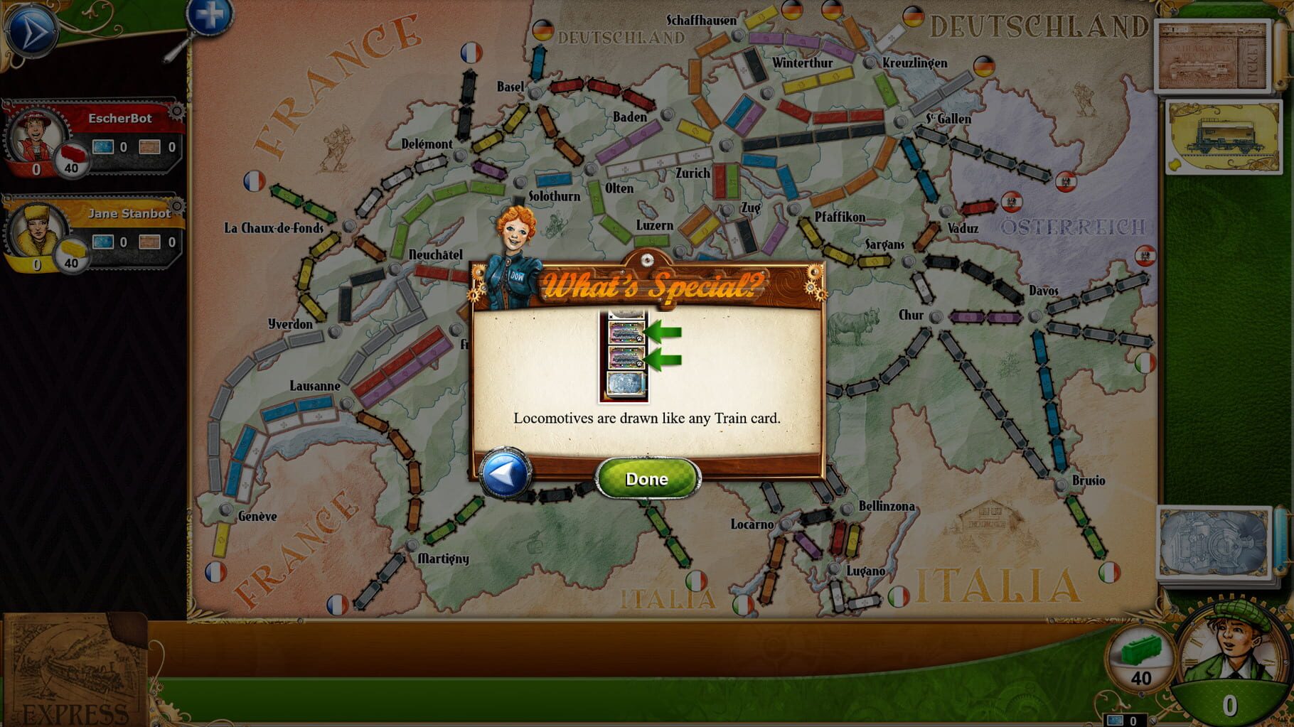 Captura de pantalla - Ticket to Ride: Switzerland