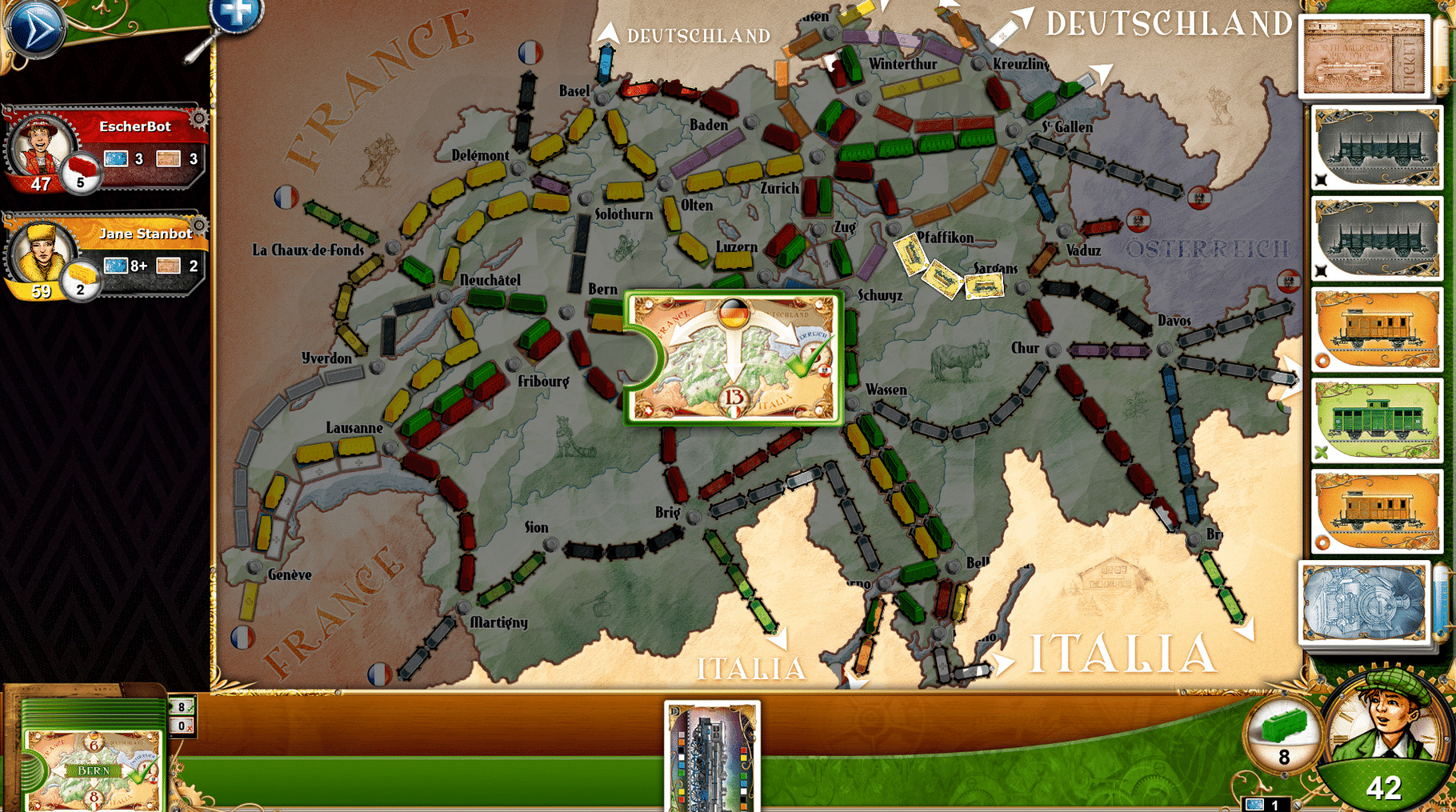 Ticket to Ride: Switzerland screenshot