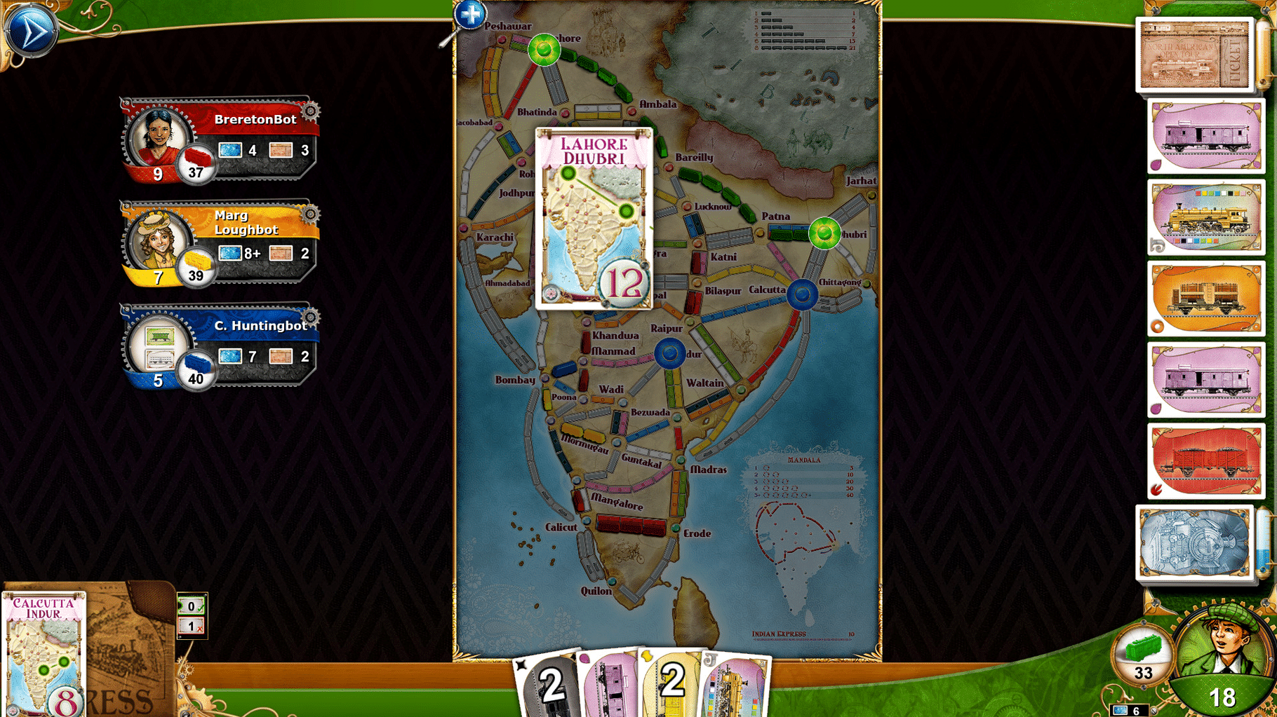 Ticket to Ride: India screenshot