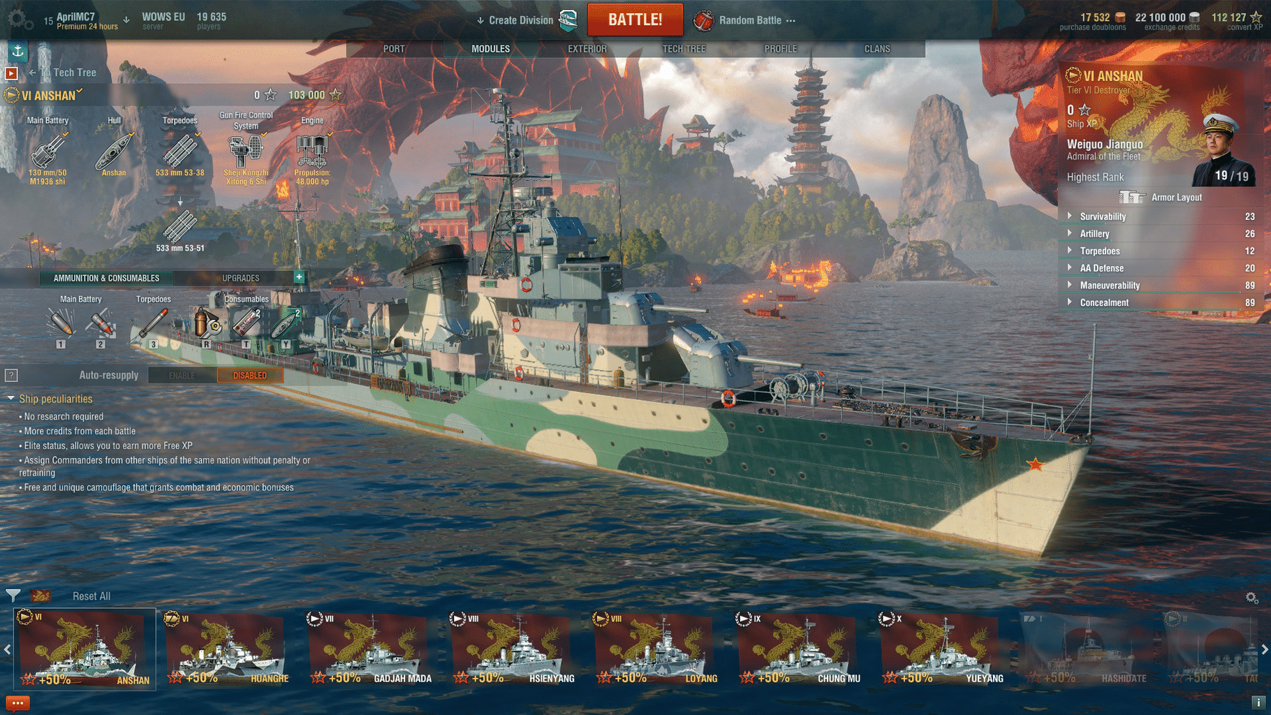 World of Warships: Anshan Pack screenshot