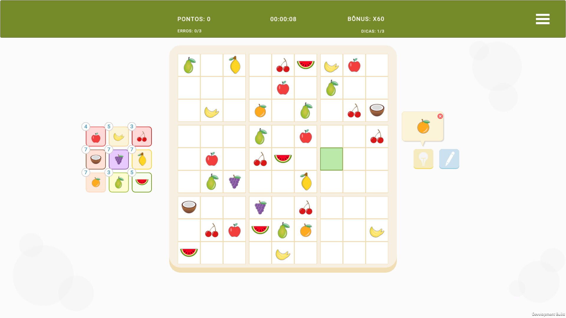 Fruit Sudoku - Screenshot