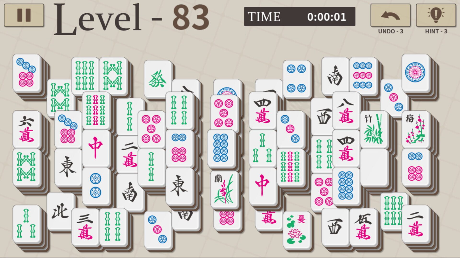 Mahjong Solitaire 100 - Screenshot
