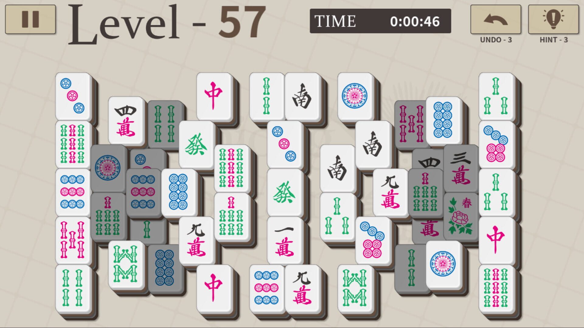 Mahjong Solitaire 100 - Screenshot