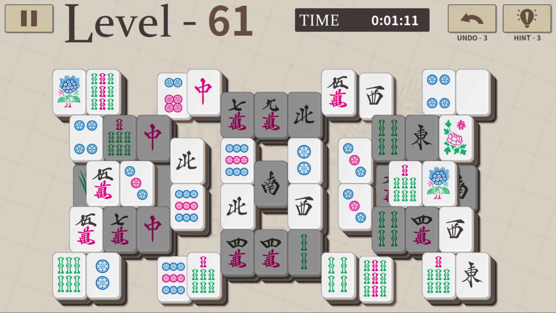 Mahjong Solitaire 100 - Screenshot