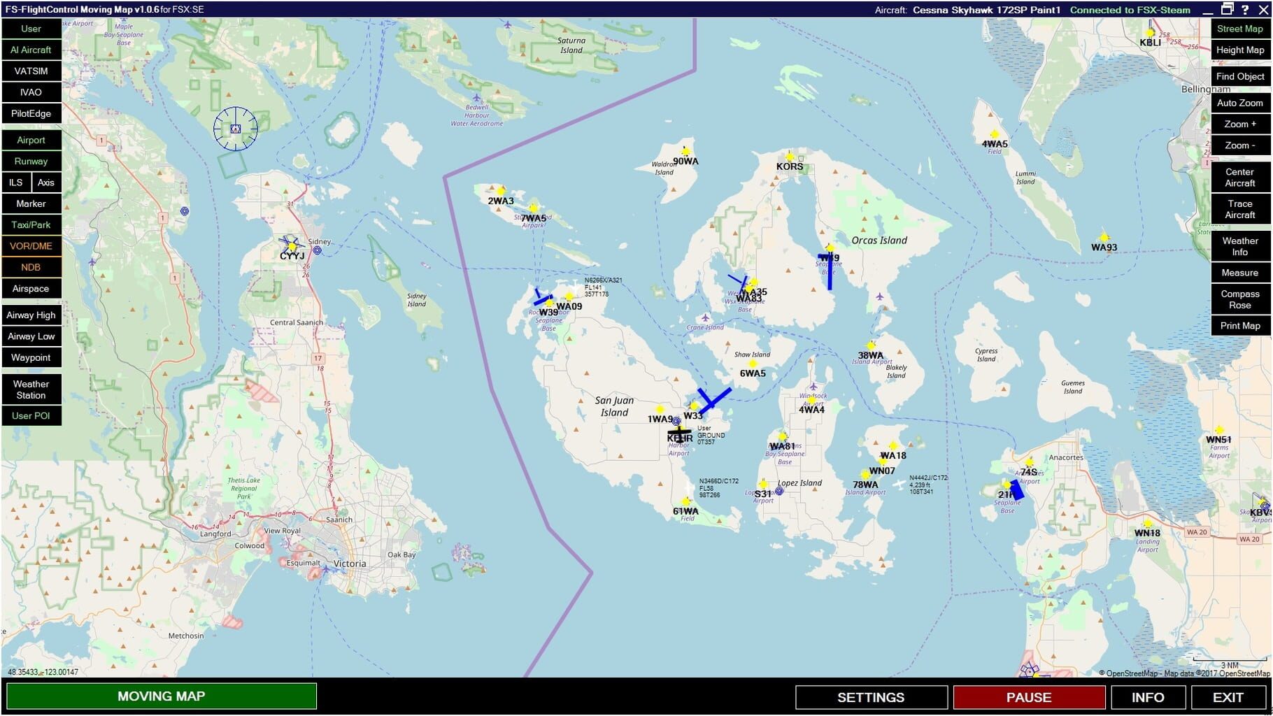 Microsoft Flight Simulator X: Steam Edition - Moving Map