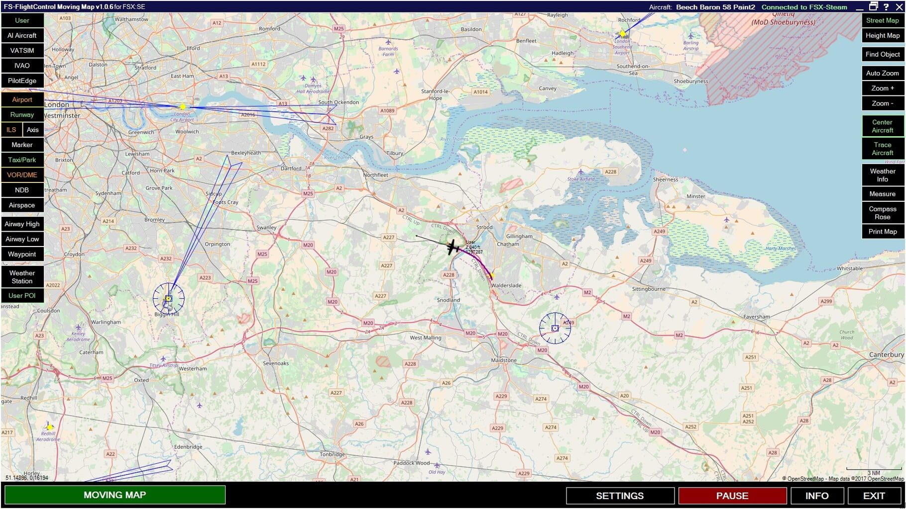 Microsoft Flight Simulator X: Steam Edition - Moving Map