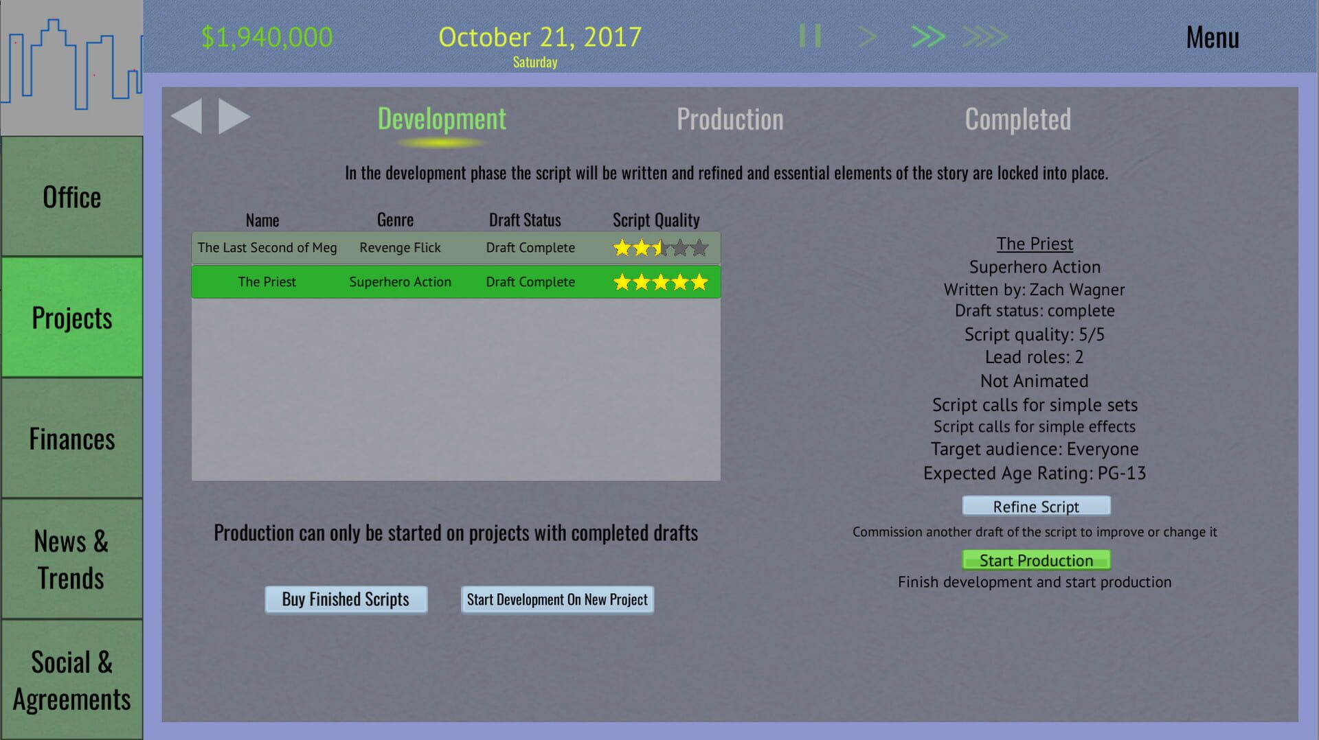 Tinseltown Tycoon - Screenshot