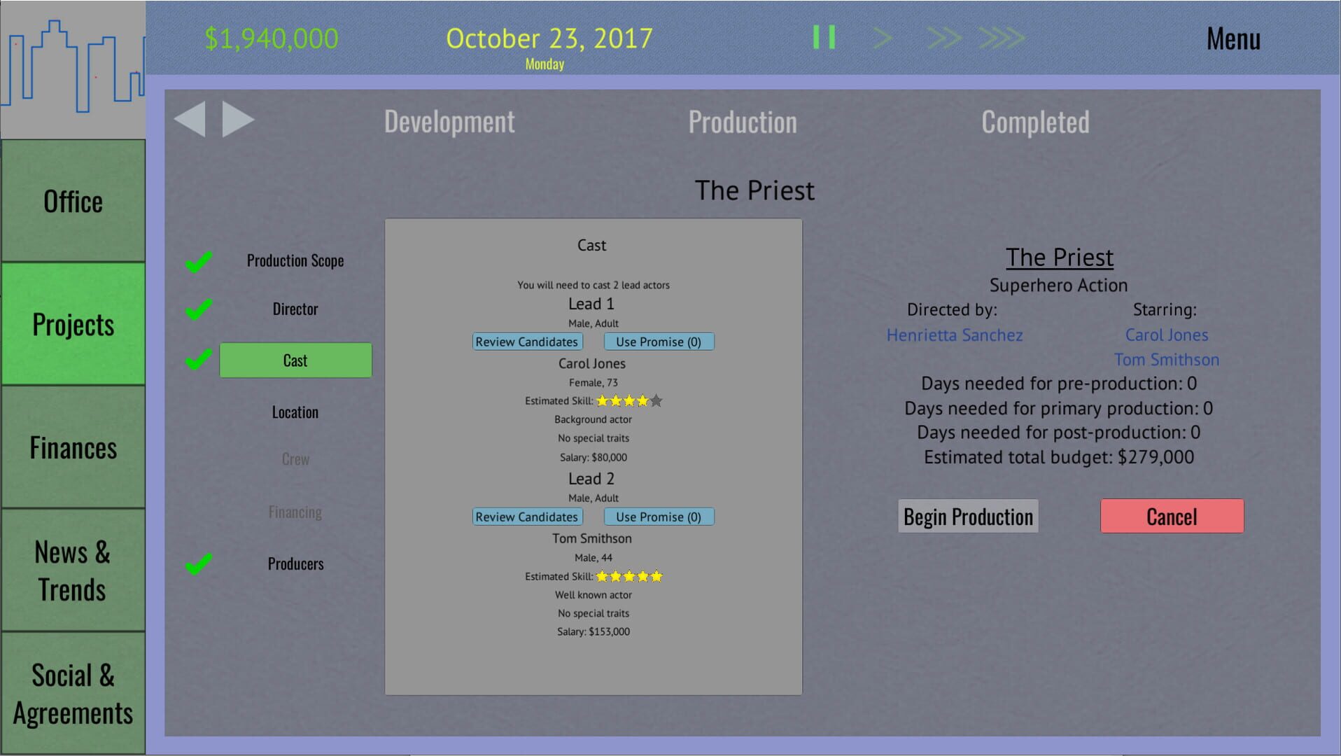 Tinseltown Tycoon - Screenshot