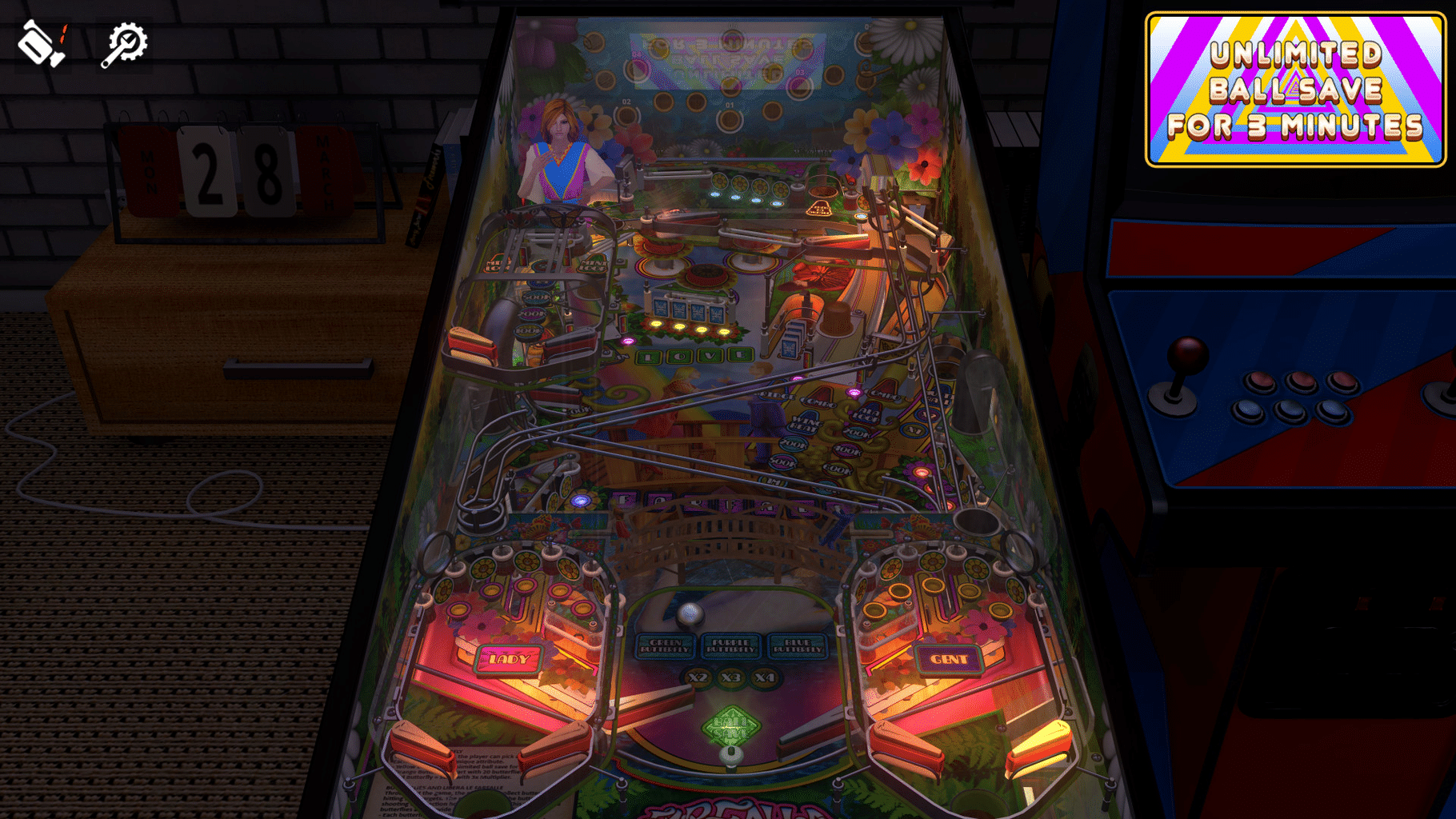 Zaccaria Pinball: Farfalla Deluxe Pinball Table screenshot