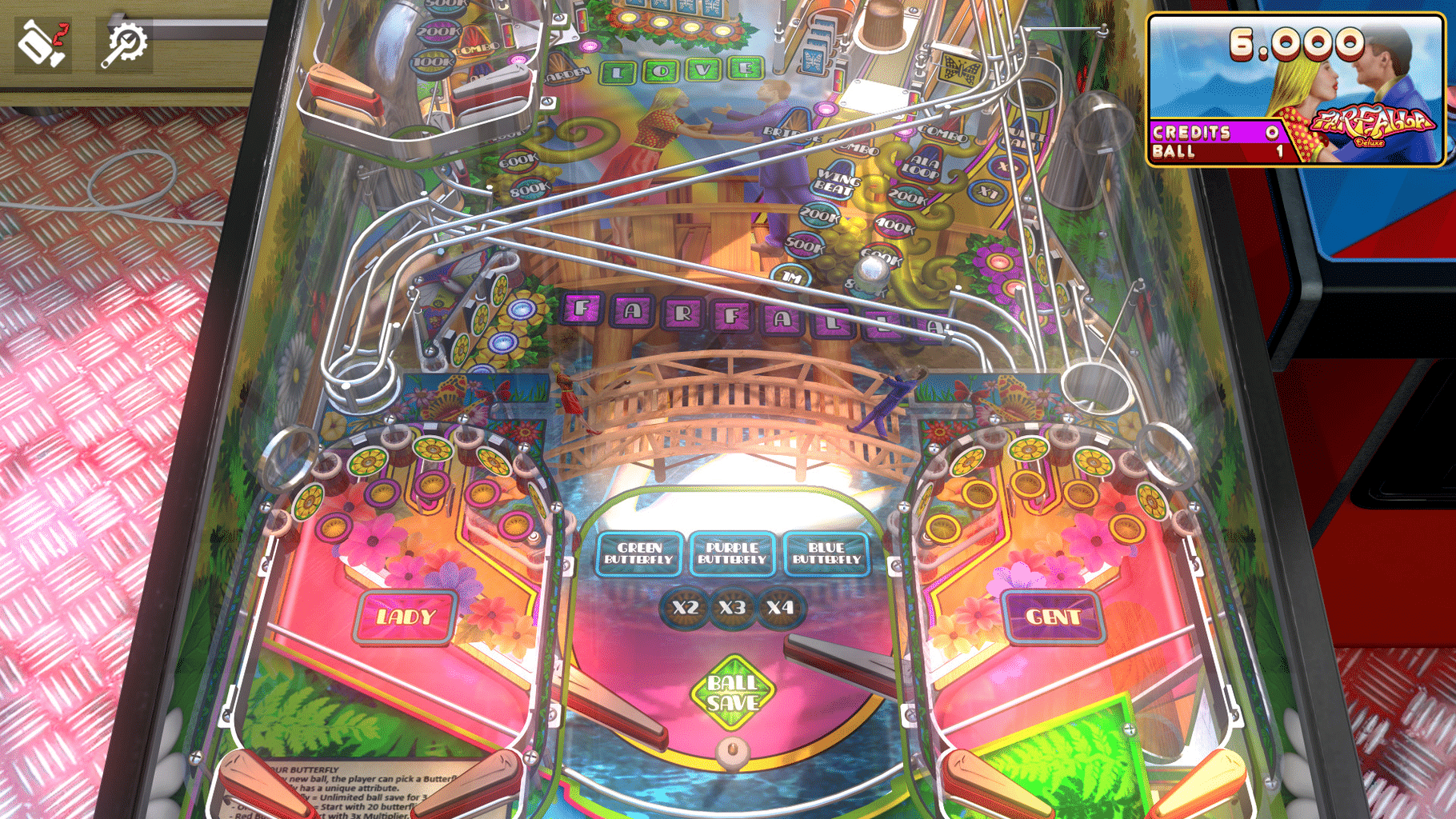 Zaccaria Pinball: Farfalla Deluxe Pinball Table screenshot