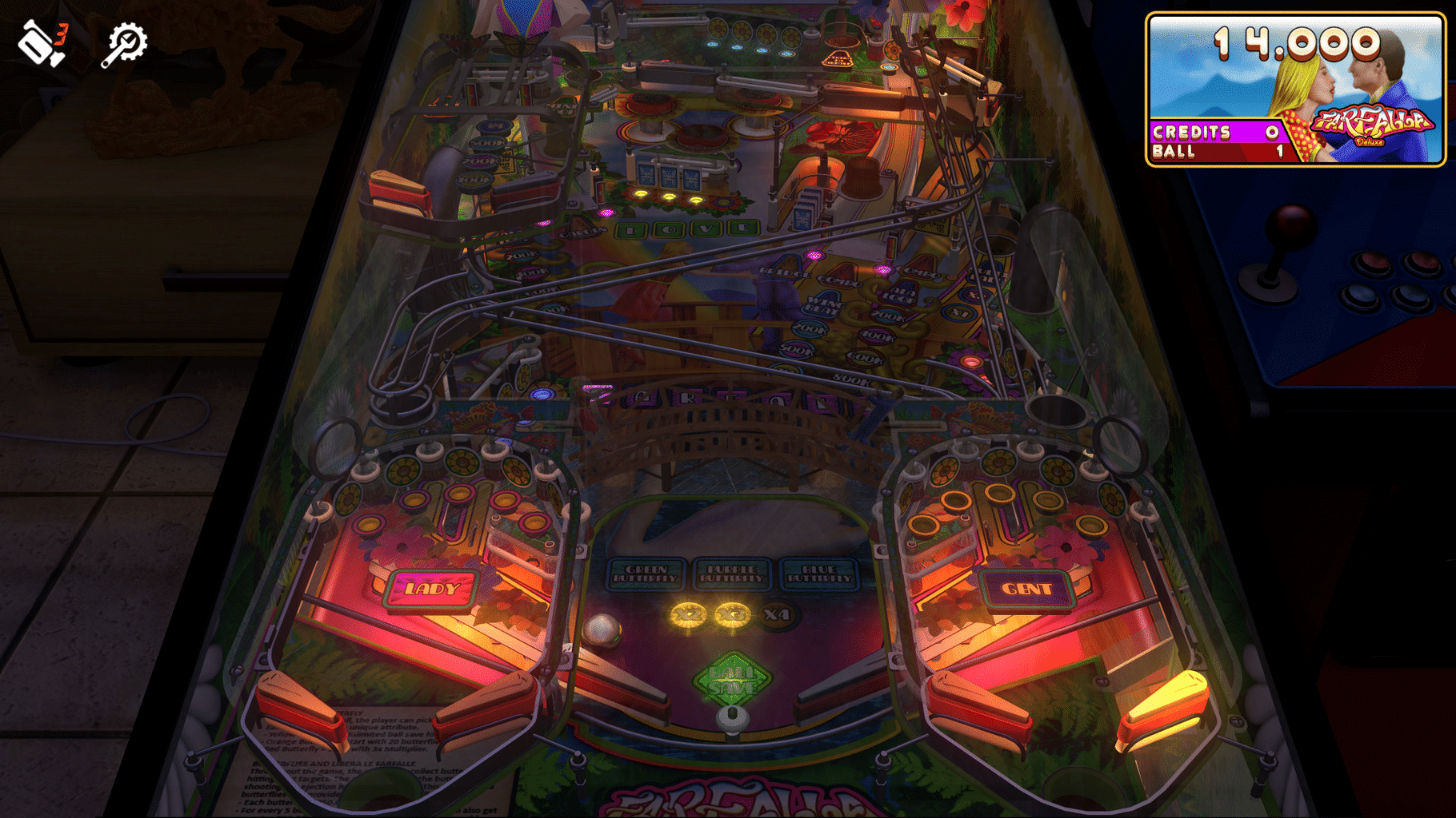 Zaccaria Pinball: Farfalla Deluxe Pinball Table screenshot