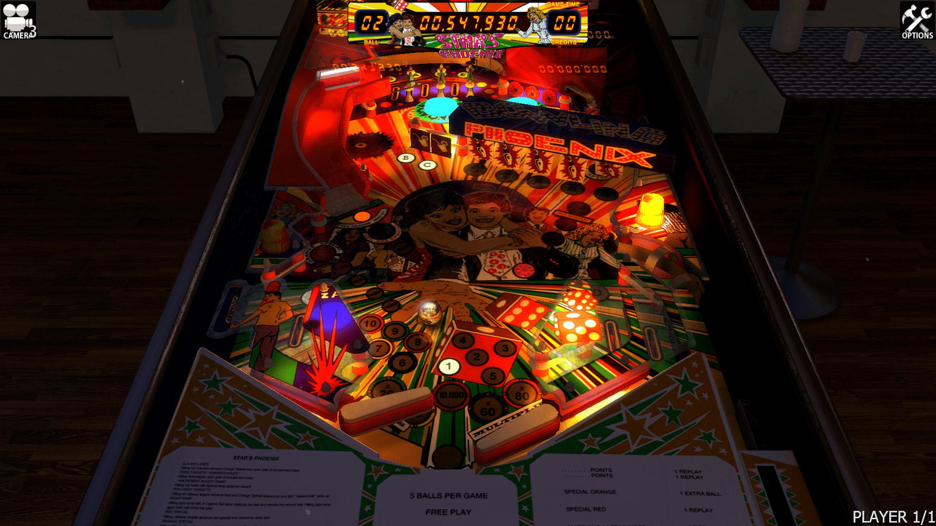 Zaccaria Pinball: Star's Phoenix Table screenshot