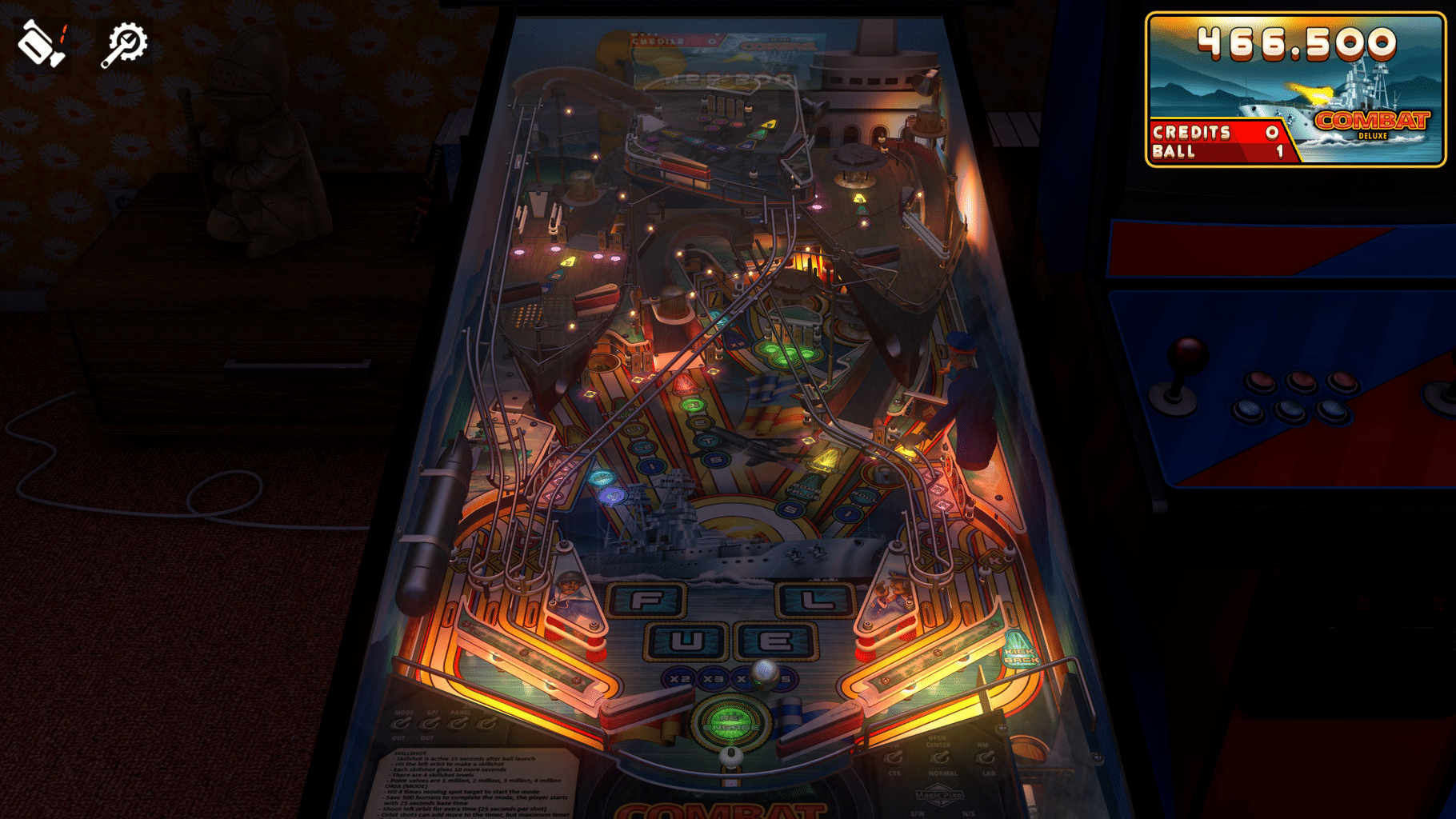 Zaccaria Pinball: Combat Deluxe Pinball Table screenshot