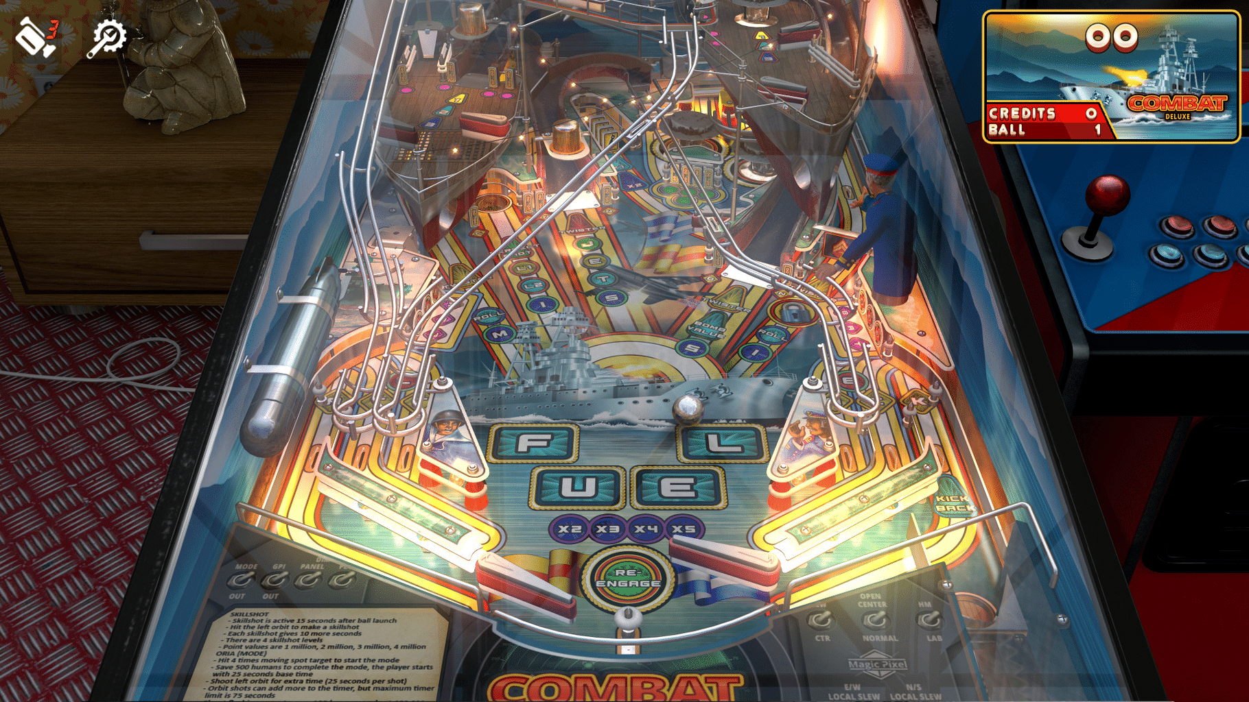 Zaccaria Pinball: Combat Deluxe Pinball Table screenshot