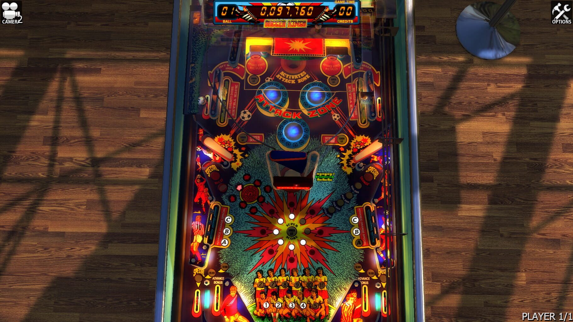 Zaccaria Pinball: Soccer Kings Table screenshot