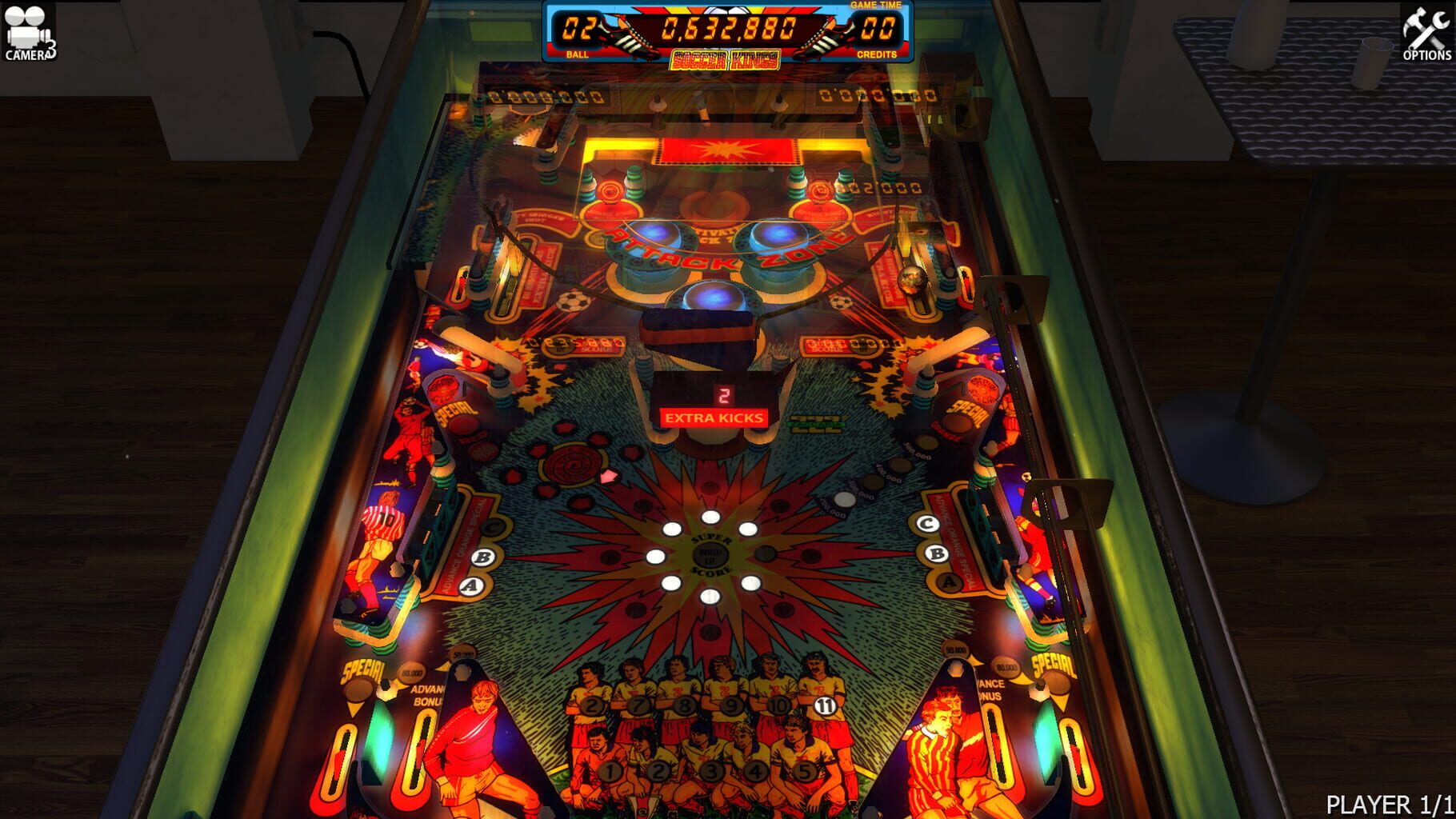 Zaccaria Pinball: Soccer Kings Table screenshot