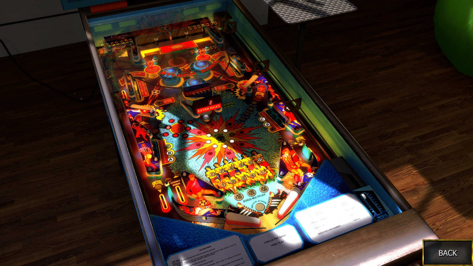 Zaccaria Pinball: Soccer Kings Table screenshot