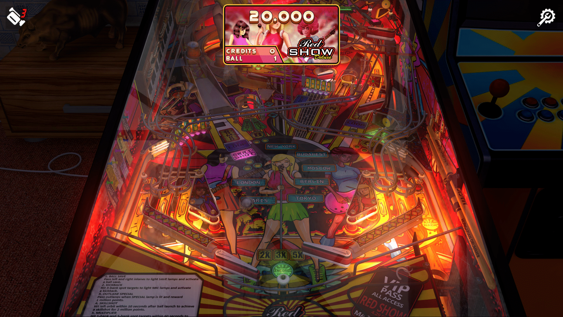 Zaccaria Pinball: Red Show Deluxe Pinball Table screenshot