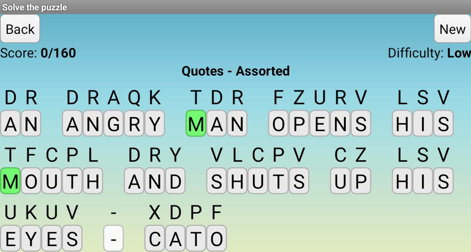 Cryptogram Puzzles screenshot