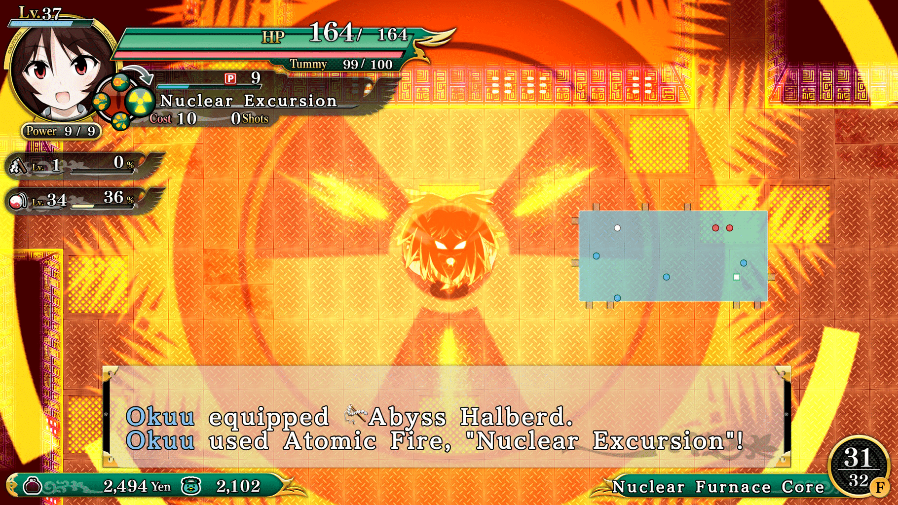 Touhou Genso Wanderer Reloaded: Utsuho Reiuji screenshot